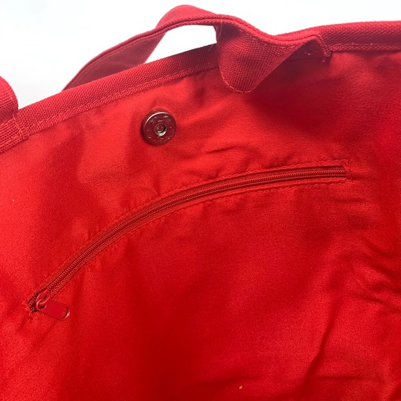 Disney Parks Canvas Reusable Tote Bag Walt Disney World Mickey Mouse Red Insides - Picture 8 of 16